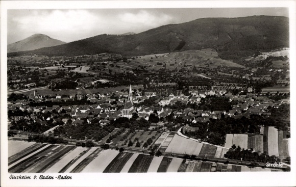 Postcard Sinzheim in Baden, aerial photograph