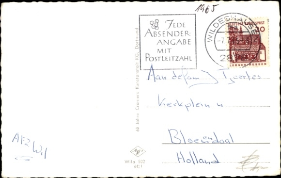 Postcard Wildeshausen in Oldenburg, Alexander Church, view of church, trees, landscape