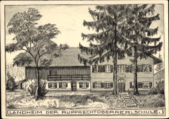 Ansichtkaart Holzhausen Straßlach Dingharting in Opper-Beieren, landhuis van de middelbare school Rupprecht