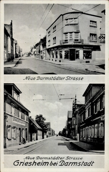 Postcard Griesheim near Darmstadt, Neue Darmstädter Straße