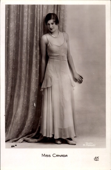 Photo Postcard Miss Canada, portrait in dress