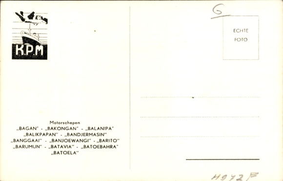 Postcard MS Barumun, KPM