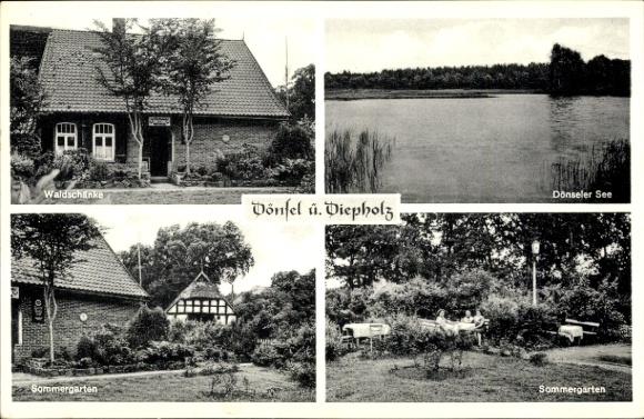 Ansichtkaart Dönsel Dickel in de wijk Diepholz, Waldschänke door Heinrich Dönselmann, tuin, Dönseler See