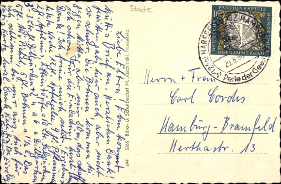 Postcard Harsefeld in the Stade district, Steinfeld settlement, town view, street section