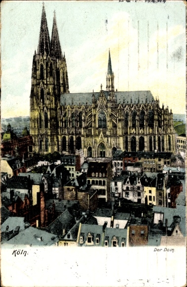 Postcard Cologne on the Rhine, Cologne Cathedral