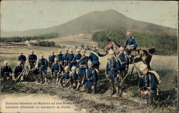 Postcard Donon, German infantry on maneuvers