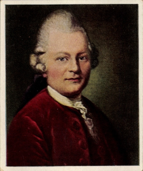 Collector's picture The Greats of World History Group 4 No. 88 Gotthold Ephraim Lessing, Anton Graff