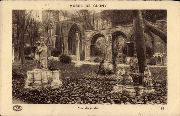 CPA Paris V, Musée de Cluny, vue du jardin