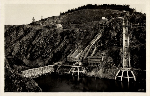 Postcard Saale Orla Kreis, Bleiloch Dam, Saal Dam, construction site