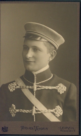 Studentika Kabinett Foto Leipzig in Sachsen, Student in Verbindungskleidung