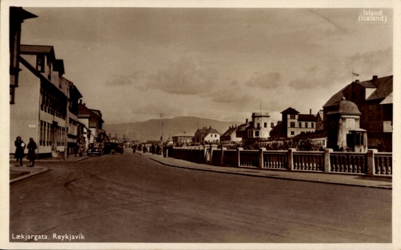 KP Reykjavík Islandia, Lækjargata, widok z ulicy, architektura, krajobraz, Islandia