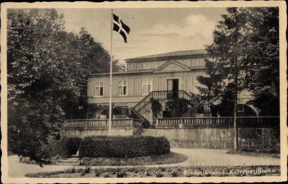 PC Frederikssund Denmark, Kalvopavillonen, Staircase, Danish flag