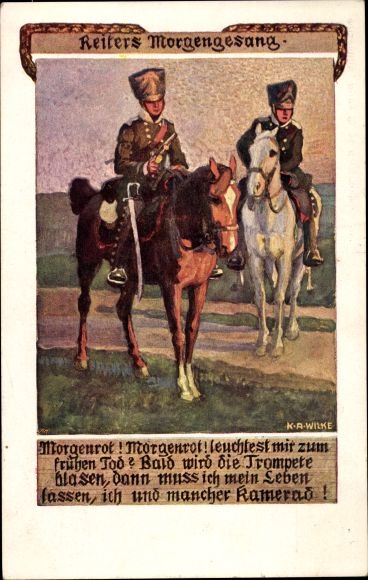 Artysta KP Wilke, Karl Alexander, Reiters Morgengesang, Morgenrot, oświeca mnie przed wczesną śmiercią