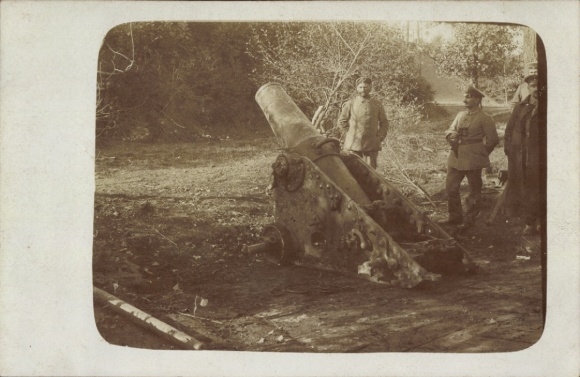 Foto Ak Montigny, Französischer 22cm-Mörser