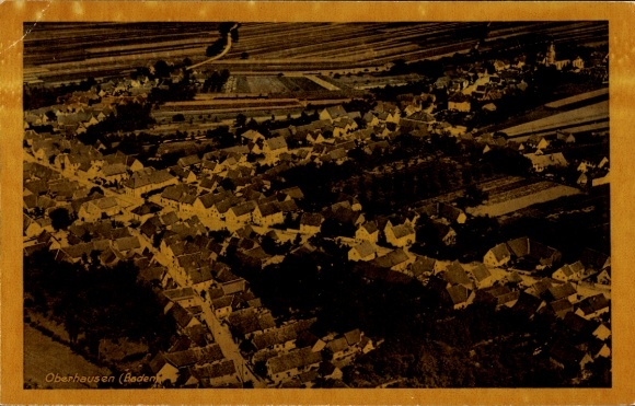 Postcard Oberhausen Rheinhausen am Rhein Baden, aerial photograph