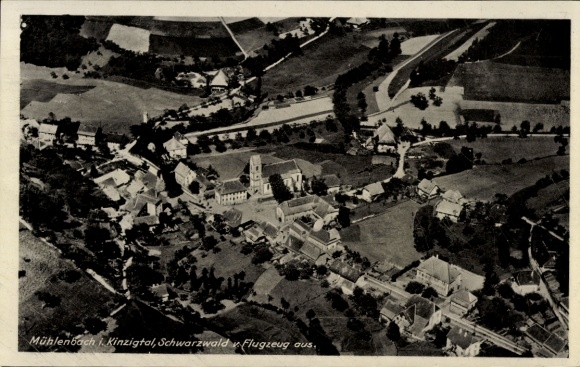 Postcard Mühlenbach in the Black Forest, aerial photograph