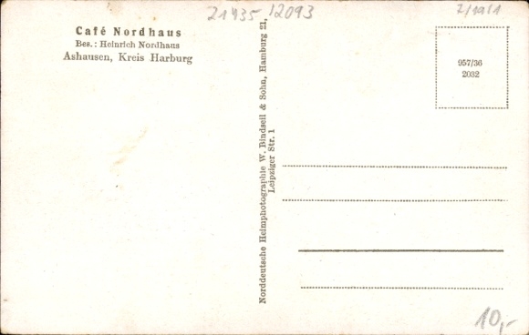 Postcard Ashausen Stelle Lower Saxony, Café Nordhaus