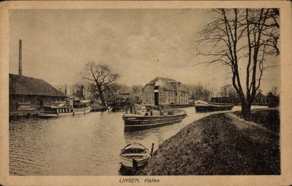 Ak Lingen im Emsland, Hafen