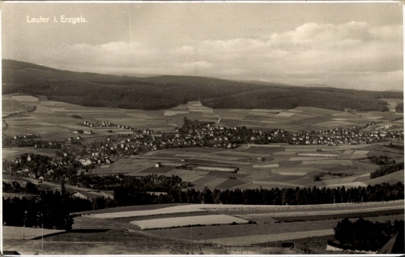 Postcard Lauter Bernsbach in the Ore Mountains Saxony, Panorama, View from Bernsbach