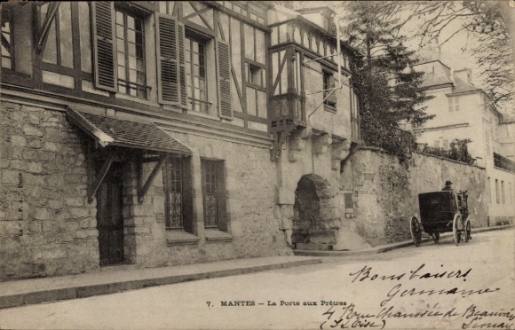 Postcard Mantes Yvelines, Porte aux Pretres