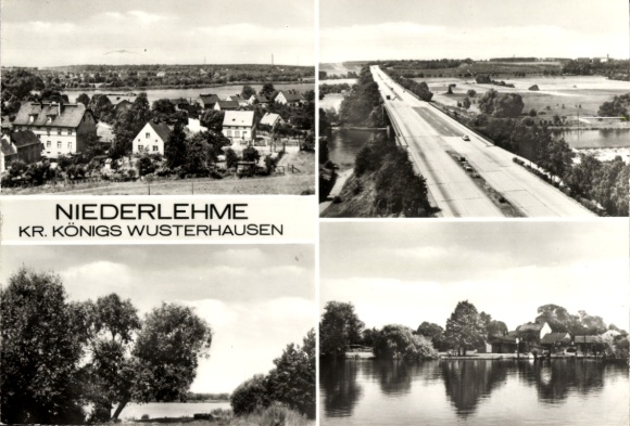 KP Niederlehme Königs Wusterhausen w Brandenburgii, autostrada, częściowy widok na miasto, okolice jeziora