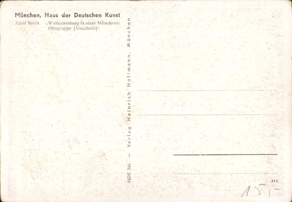 Artist Postcard Adolf Reich, Wool collection in a Munich local group, HDK 246