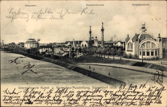 Ak Düsseldorf am Rhein, Kunstausstellung 1904, Hauptrestaurant