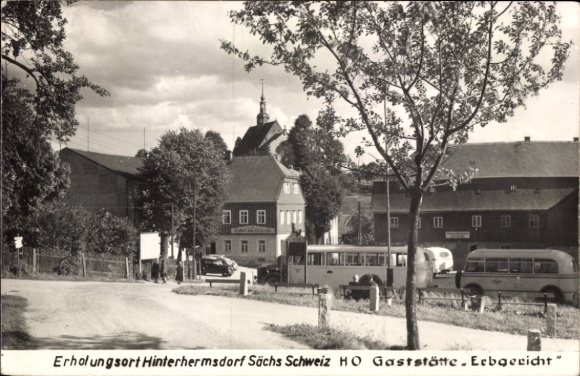 Ak Hinterhermsdorf Sebnitz Sächsische Schweiz, Erholungsort  Sächsische Schweiz, Gaststätte Erbge