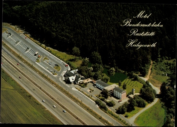 Ak Heiligenroth, Bundesautobahn Raststätte Heiligenroth, Fliegeraufnahme