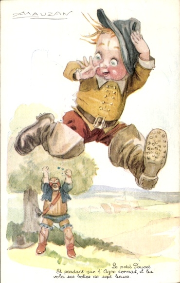 Artist Postcard Mauzan, Fairy Tale The Little Thumb