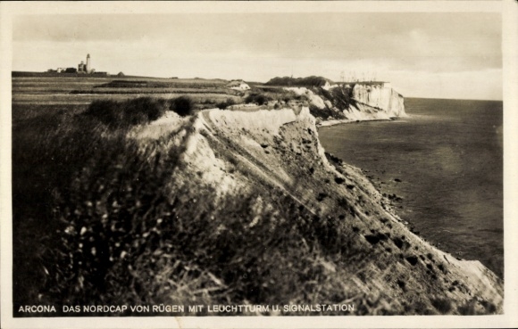Postcard Arkona Putgarten on Rügen, North Cape, lighthouse, signal station