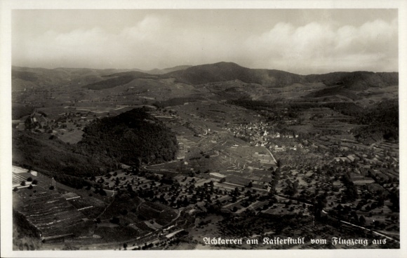 Postcard Achkarren Vogtsburg in the Kaiserstuhl, aerial photograph