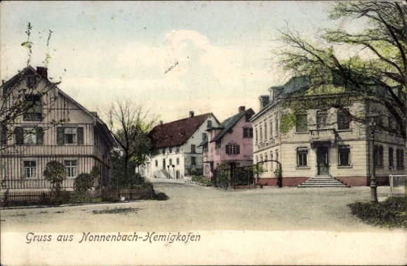 Postcard Nonnenbach Hemigkofen Kressbronn am Bodensee, street, houses
