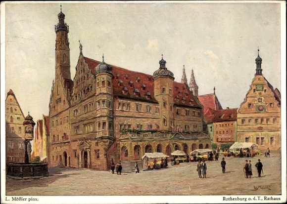 Artist PC Mößler L., Rothenburg ob der Tauber Middle Franconia, town hall
