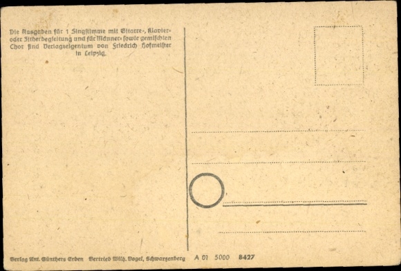 Artist Song Postcard Günther, Anton, Gottesgab, Mei Voterhaus, Erzgebirge dialect No. 18