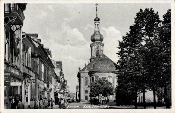Ak Rastatt im Schwarzwald Baden, Katholische Pfarrkirche