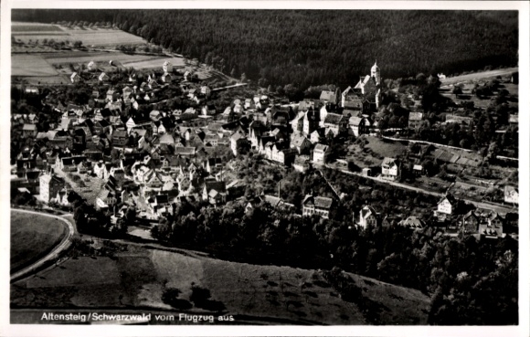 Ak Altensteig im Schwarzwald Württemberg, Fliegeraufnahme