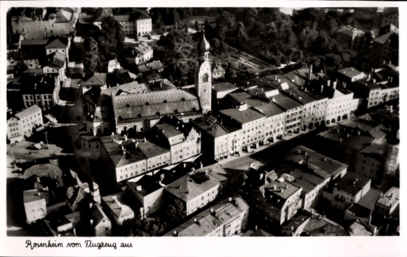 Postcard Rosenheim Oberbayern, aerial photograph