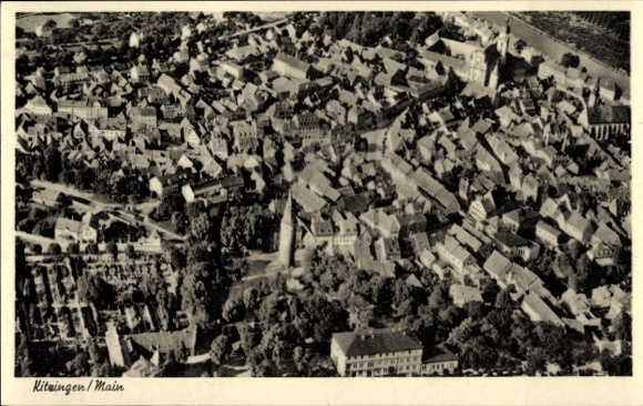 Postcard Kitzingen in Mainfranken Bavaria, aerial photograph