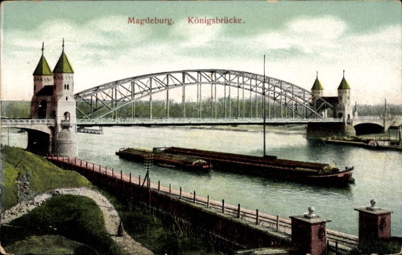 Postcard Magdeburg in Saxony-Anhalt, Königsbrücke