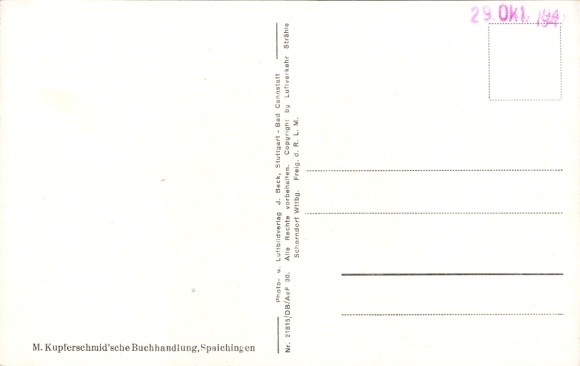 Postcard Spaichingen in Württemberg, Dreifaltigkeitsberg, aerial photograph