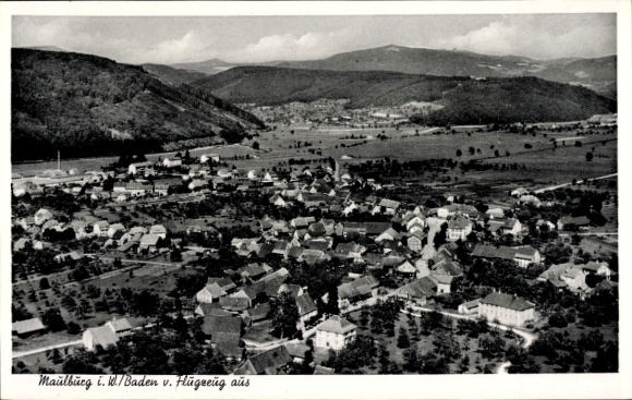 Ak Maulburg im Wiesental Südschwarzwald, Fliegeraufnahme