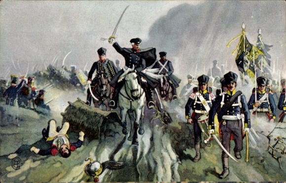 Künstler Ak Die Völkerschlacht 1813, General Blüchers Sieg an der Katzbach, Reklame, Salz