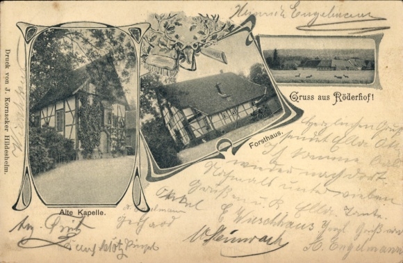 Postcard Röderhof Diekholzen in Lower Saxony, old chapel, forester's lodge