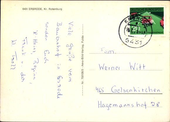 Postcard Ersrode Ludwigsau in Hesse, general view, castle