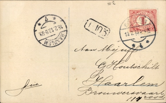 Postcard Woman with Fan, portrait