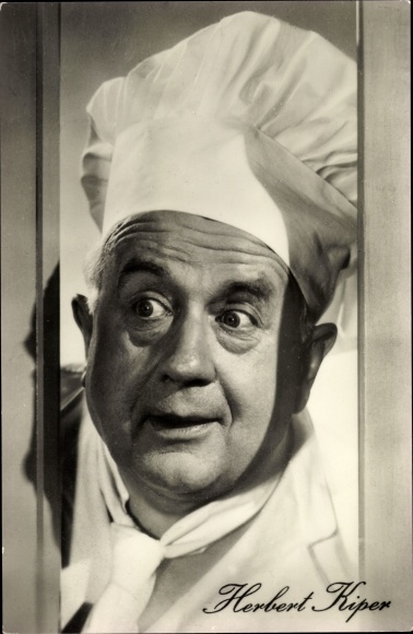 Postcard Actor Herbert Kiper, My Wife Makes Music, DEFA Film, Cook