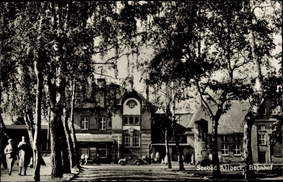 Ak Ostseebad Ahlbeck Heringsdorf, Bahnhof