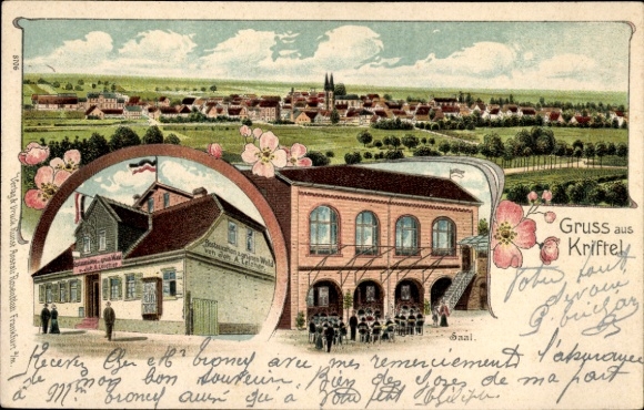 Chromo-Litho Kriftel in Taunus Hesse, restoration, hall, total view