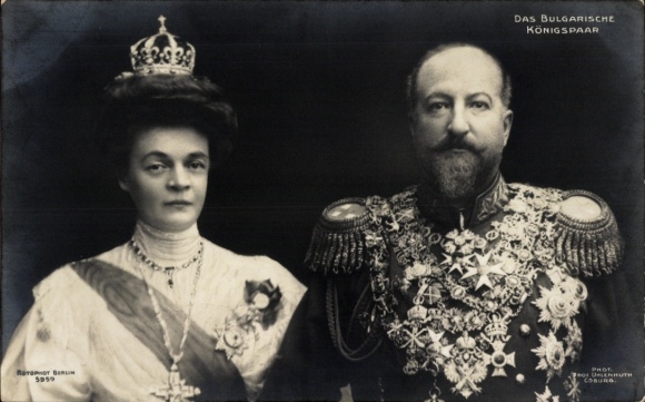Postcard King Ferdinand I of Bulgaria, Queen Eleonora of Reuss Köstritz